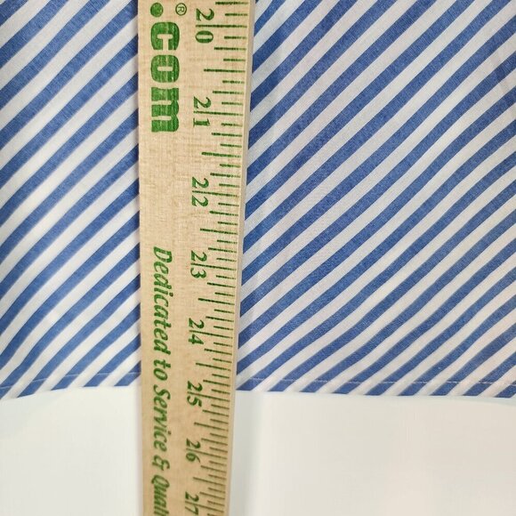 Talbots Sea Breeze Ruffle Neck Shell Blue White Nautical Stripe Tank Top sz XL - Picture 11 of 12